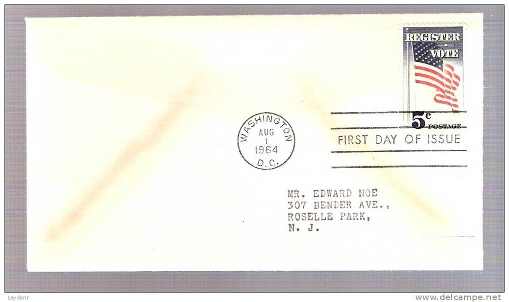 FDC Register And Vote - U.S. Flag 1964 - 1961-1970