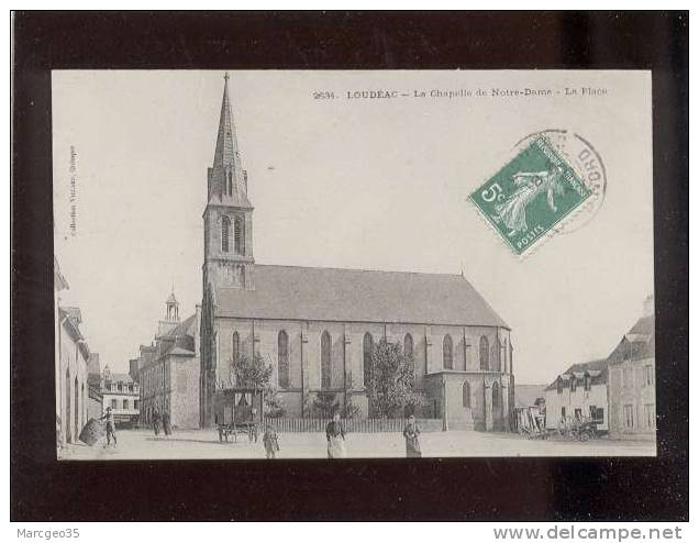 22 Loudéac La Chapelle De Notre-dame La Place édit.villard N° 2634 Animée Roulotte De Gitans Belle Carte - Loudéac