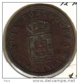 INDIA  PORTUGUESE 1/2  TANGA  EMBLEM  FRONT  KING HEAD BACK  1903 KM ? READ DESCRIPTION CAREFULLY !!! - Indien