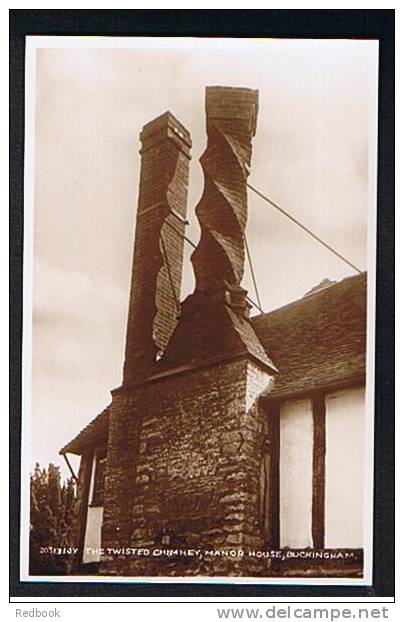 Real Photo Postcard The Twisted Chimney Manor House Buckingham Buckinghamshire  - Ref 172 - Buckinghamshire