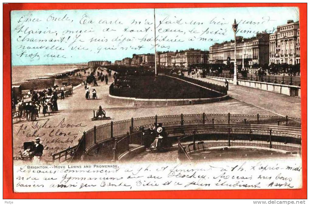 * Brighton (England - United Kingdom) * Hove Lawns And Promenade, Pier, Jetée, Voiture Bébé, Very Old, Vieux - Brighton