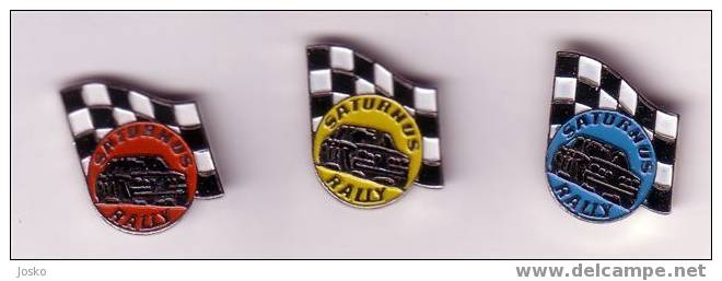 RALLY SATURNUS - Slovenia Ex Yugoslavia Complette Set Of 3. Vintage Pin Badge * Rallye Racing Cars Automobile Car - Rally