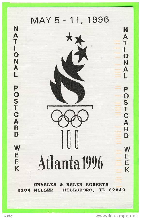 AtLANTA, GA - NATIONAL POSTCARD WEEK MAY 1996 - TRAVEL IN 1996 - - Atlanta