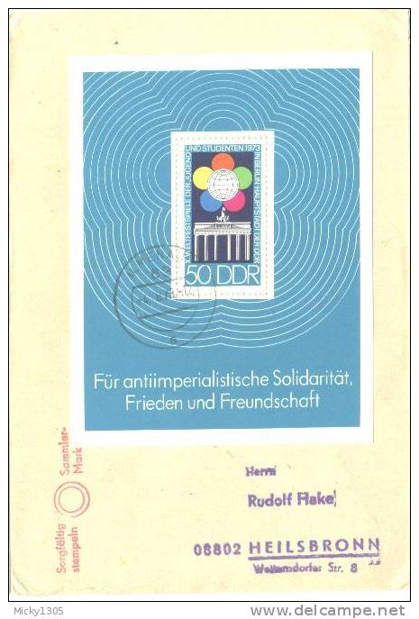 DDR / GDR - Mi-Nr Block 38 Umschlag Echt Gelaufen / Cover Used (u004)- - Briefe U. Dokumente