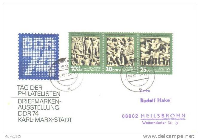 DDR / GDR - Mi-Nr 1988/1990 Zusammendruck Umschlag Echt Gelaufen / Cover Used (u009)- - Briefe U. Dokumente