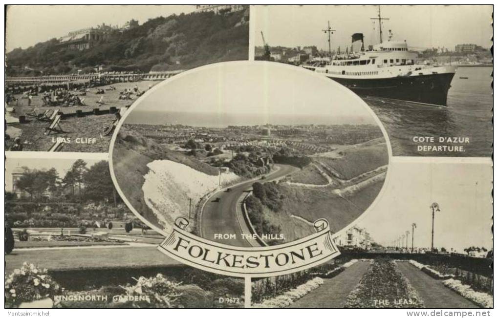 Folkeston. Royaume Uni. 5 Vues Diverses. Paquebot. Leas Cliff. The Leas. Kingsnorth. From The Hills. - Folkestone