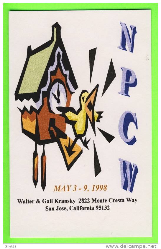 SAN JOSE, CA. - NPCW - MAY,1998 - LIMITED EDITION No 44/100 - SIGNED BY WALTER & GAIL KRANSKY - - San Jose