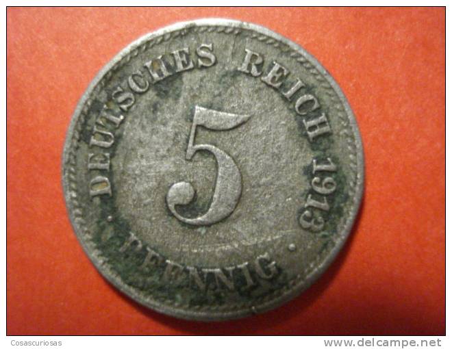 9172 DEUTSCHLAND GERMANY ALEMANIA    5   PFENNING      AÑO / YEAR  1913 J  RARE DATE   BC- / FINE- - 2 Pfennig