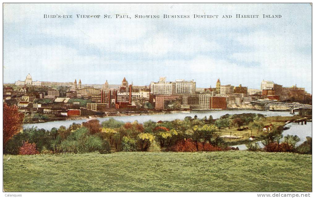 CPSM Saint Paul - Bird's Eye View Showing Business District And Harriet Island - Other & Unclassified
