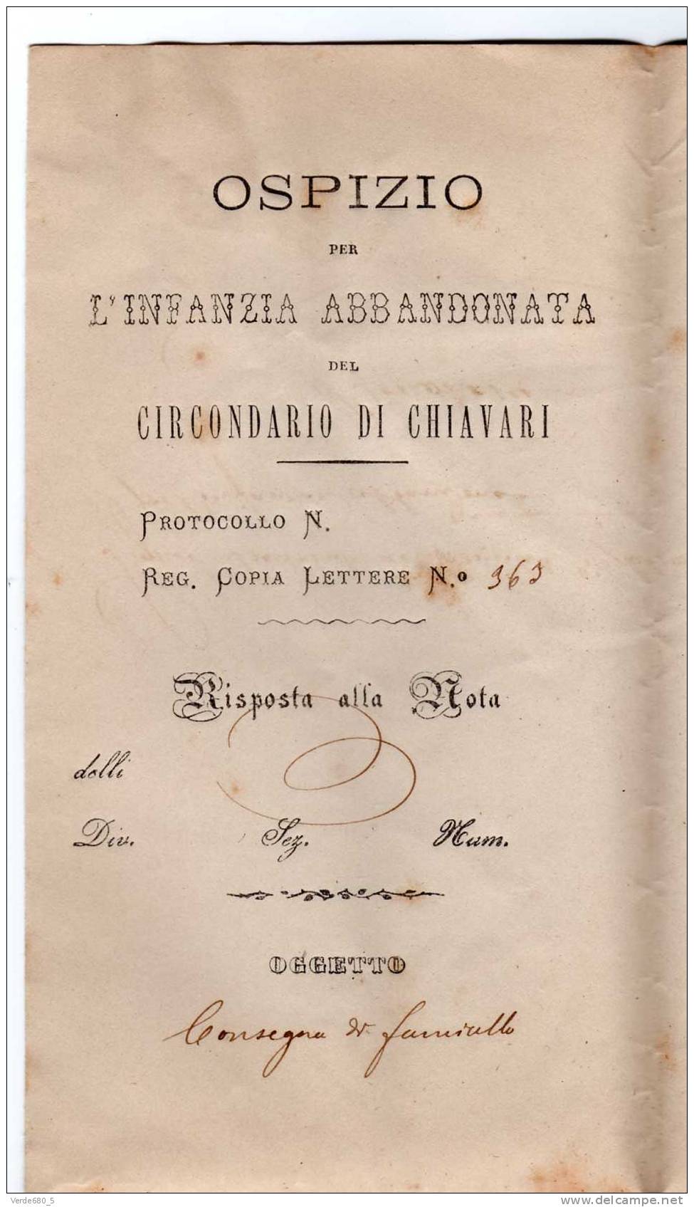 1877 Lettera Da CHIAVARI A BORZONASCA Con 20 Cent + Num - Usati