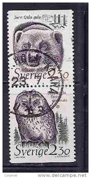 SWEDEN  - FAUNA - Yvert # 1502a - Se-tenant Pair - VF USED - Usati