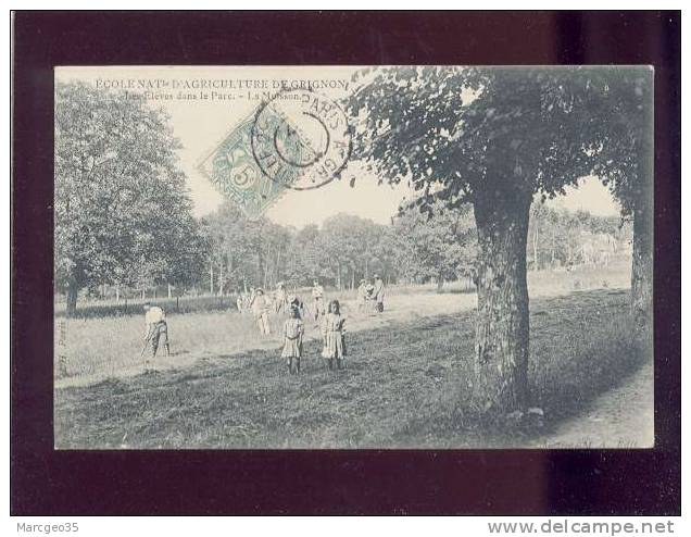 école Nationale D'agriculture De Grignon élèves Dans Le Parc La Moisson édit.l'H.animée  Belle Carte - Grignon