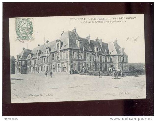 école Nationale D'agriculture De Grignon Côté Sud Du Chateau  édit.chicoiene M.A. L'H.animée  Belle Carte - Grignon