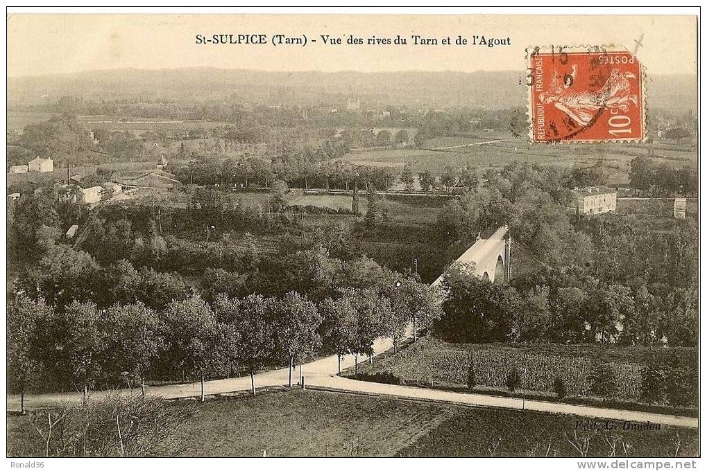 CP 81 SAINT SULPICE Vue Des Rives Du Tarn Et De L'agout - Saint Sulpice