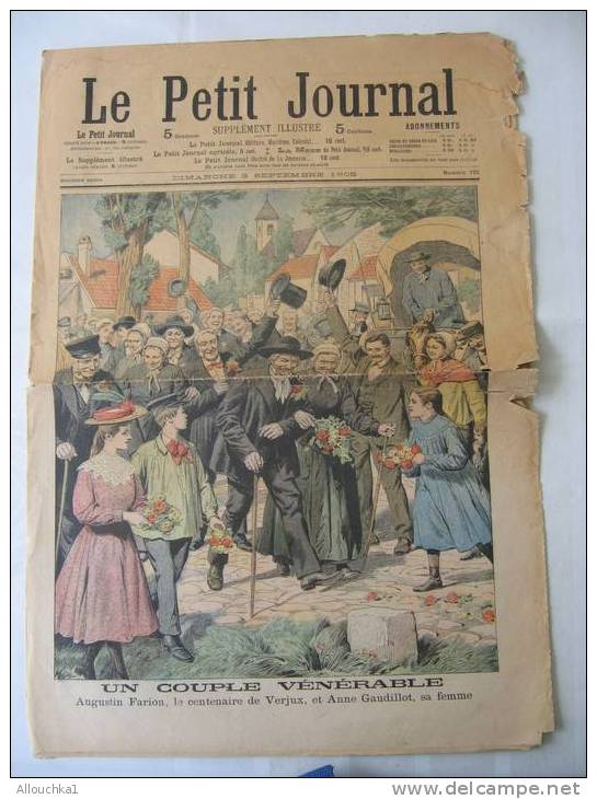 LE PETIT JOURNAL DIM-3-09-1905:AUGUSTIN FARION-100ANS DE VERJUX-ANNE GAUDILLOT-NAVIGATION-NIGER-KOULIKORO A TOMBOUCTOU - Le Petit Journal