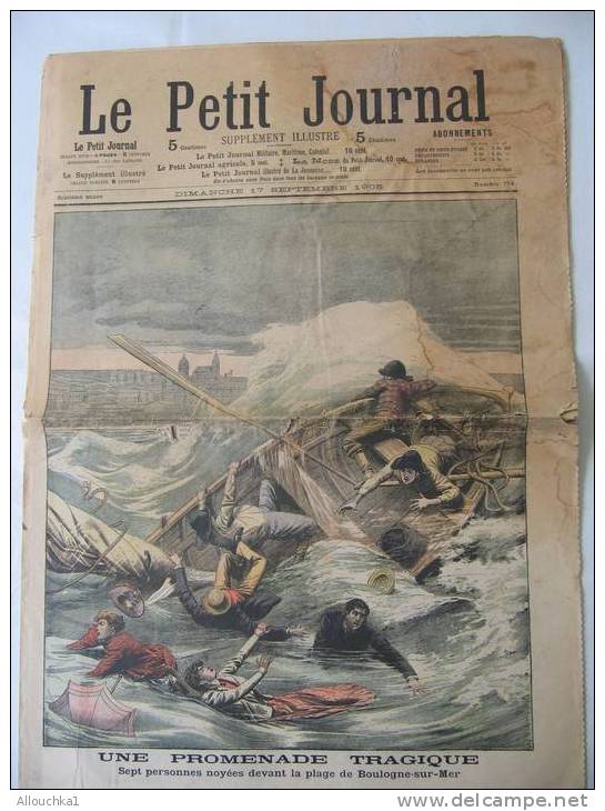 LE PETIT JOURNAL DIM-17-09-1905 :7 PERSONNES NOYEES PLAGE  BOULOGNE-S-MER -LOISIR PAIX PECHE-BAINS PR SOLDATS JAPONAIS - Le Petit Journal