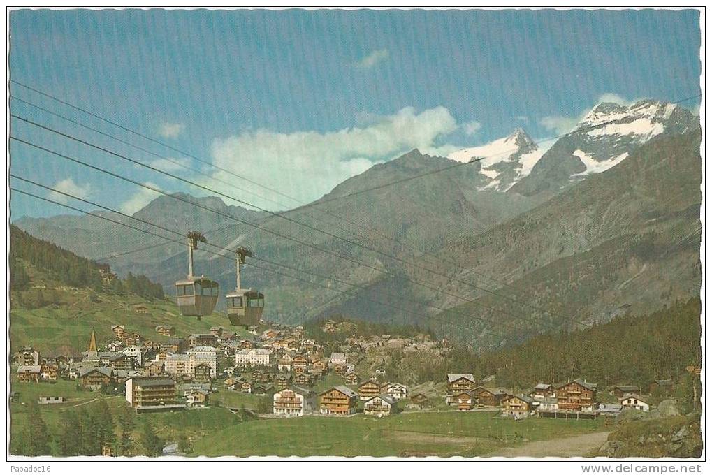 CH - VS - Saas-Fee. Luftseilbahn Langefluh Mit Fletsch- Und Laquinhorn - HMAK / CPSM (nicht Gelaufen / Non Circulée) - Saas-Fee