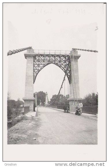 RISCLE (GERS) 5 09 1933 CP PHOTO LE NOUVEAU PONT SUSPENDU - Riscle