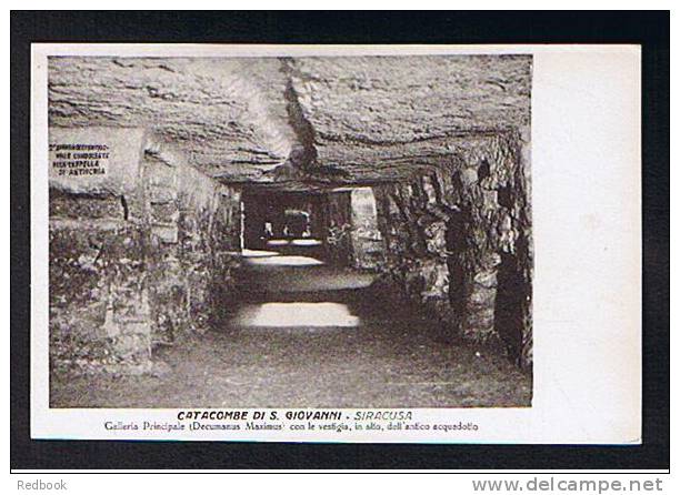 Early Postcard Catacombe Di S. Giovanni Siracusa Sicily Italy - Ref 173 - Siracusa