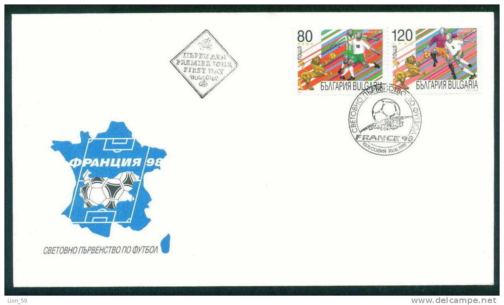 FDC 4353 Bulgaria 1998 /13 World Cup Football Championship France / Animals Lion (Stara Zagora ) Fussball-Weltmeistersch - 1998 – Frankrijk