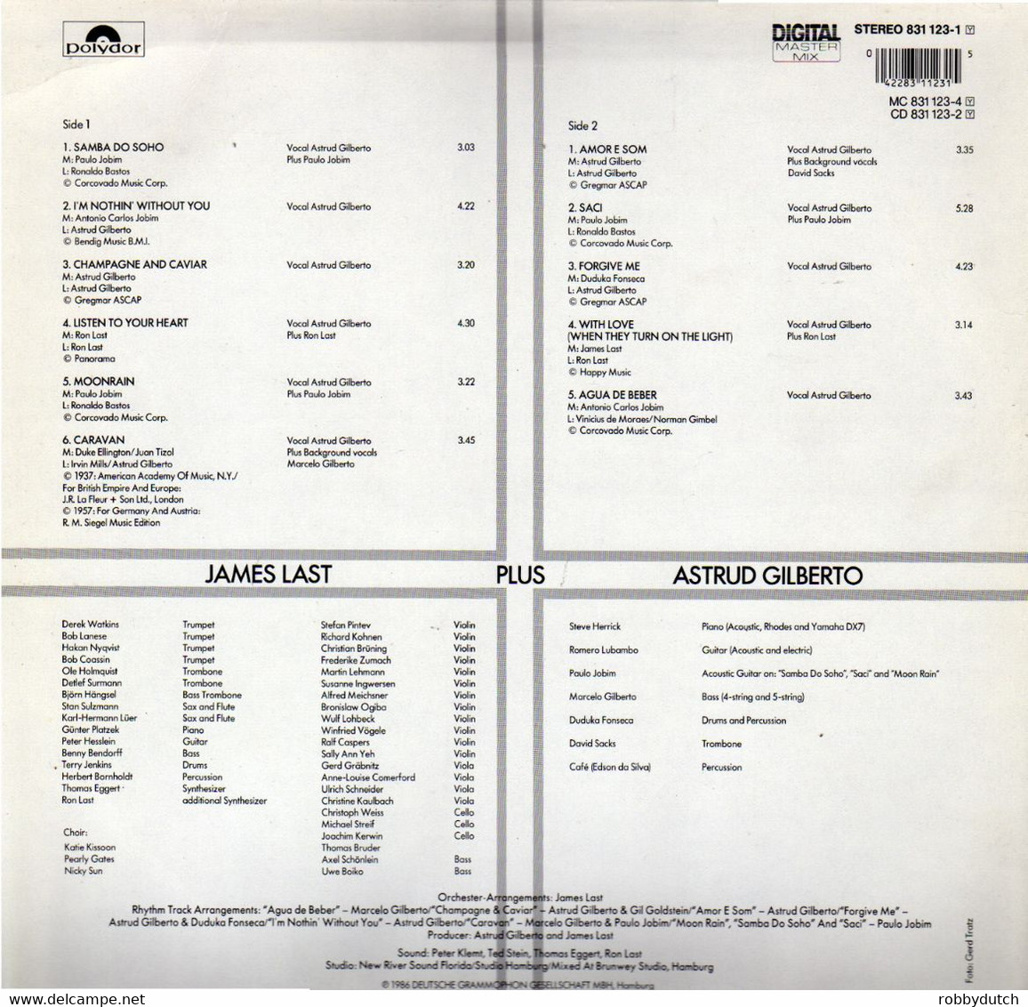* LP * JAMES LAST PLUS ASTRUD GILBERTO (Holland 1986 Digital Rec. Ex-!!!) - Otros - Canción Inglesa