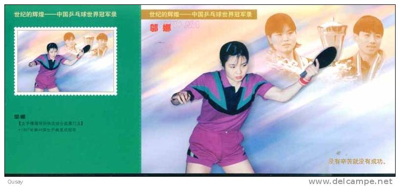 Chinese Table Tennis Tennis Tavolo  World Champion -- Wu Na ,   Pre-stamped Card  , Postal Stationery - Postcards