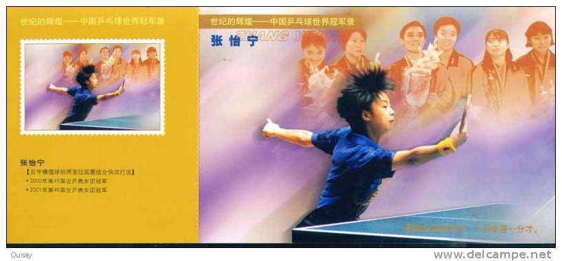 Chinese Table Tennis Tennis Tavolo  World Champion -- Zhang Yining ,   Pre-stamped Card  , Postal Stationery - Postcards