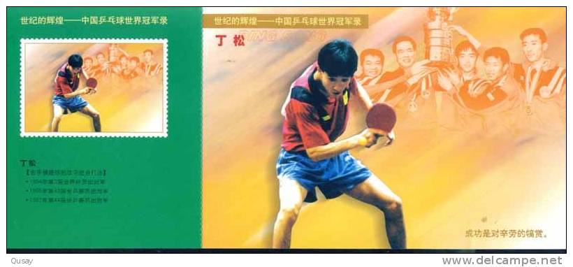 Chinese Table Tennis Tennis Tavolo  World Champion -- Ding Song ,   Pre-stamped Card  , Postal Stationery - Cartes Postales