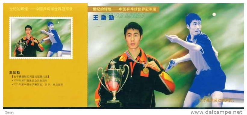 Chinese Table Tennis Tennis Tavolo  World Champion -- Wang Liqin ,   Pre-stamped Card  , Postal Stationery - Postcards