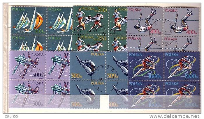 POLAND 1990  Sport   6v.- Used   X 4 - Used Stamps
