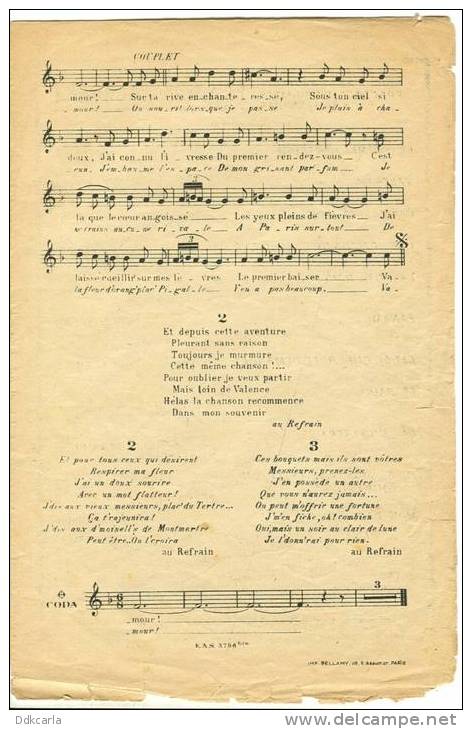 Oud Muziekbblaadje - 1925 Le Nouveau Grand Succés De MISTINGUETT Du MOULIN ROUGE - Paris - Valencia - Sonstige & Ohne Zuordnung