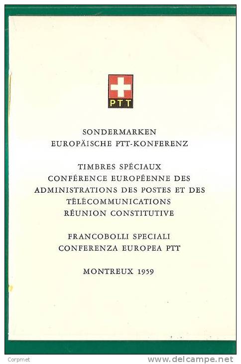 EUROPA-CEPT - 1959 SWITZERLAND SURCHARGES CONFERENCE EUROPÉENE Set On FIRST DAY Fancy CARD - Yvert # 632/3 - 1959