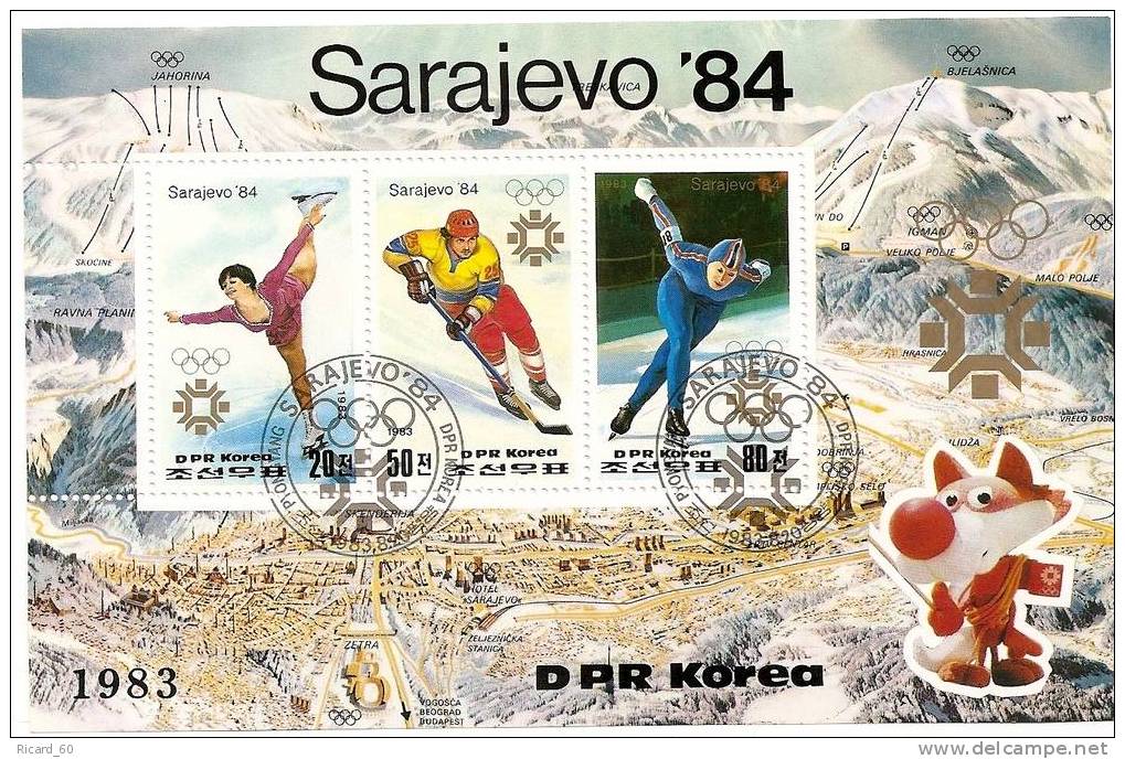 Bloc Corée Du Nord , Jeux Olympiques De Sarajevo 84 , Patiage, Ski, Site Olympique - Winter 1984: Sarajevo