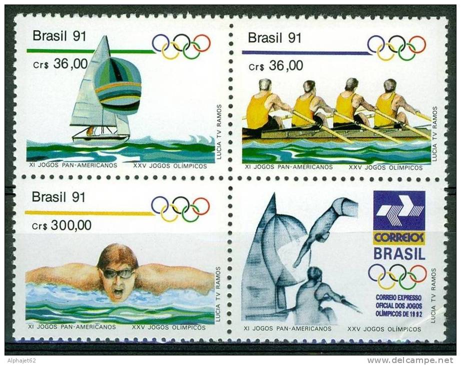 Voile, Aviron, Natation - BRESIL - Jeux Sportifs Panaméricains - N° 2009 à 2011 ** - 1991 - Nuevos