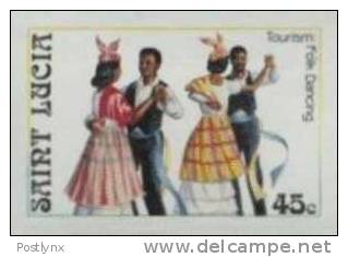 ST.LUCIA 1986, Tourism Folk Dancing 45c, IMPERF.   [non Dentelé,Geschnitten,no Dentado,non Dentellato,ongetan - Danza