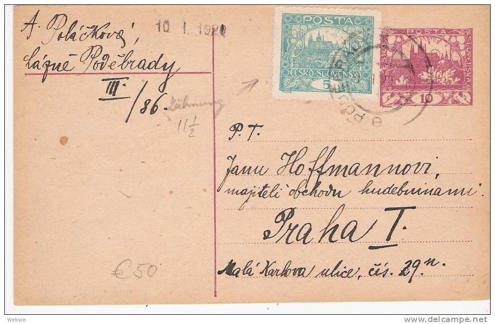 Tsc103a CSSR - /Podebrady, Aptierter Stempel 5 H. Hradschin, Seltene Zähnung - Covers