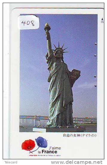 Telecarte Statue Of Liberty (408) Statue De La Liberte Twins Towers New York USA  Phonecard - Landschappen