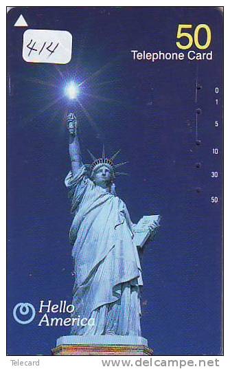 Telecarte Statue Of Liberty (414) Statue De La Liberte Twins Towers New York USA  Phonecard   HELLO AMERICA - Landschappen