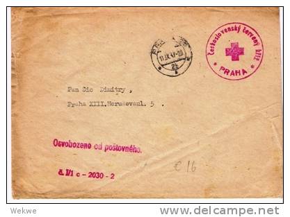 Tsc132 CSSR - / Rotes Kreuz (red Cross, Cruz Roja) Portofrei, 1947 - Briefe U. Dokumente