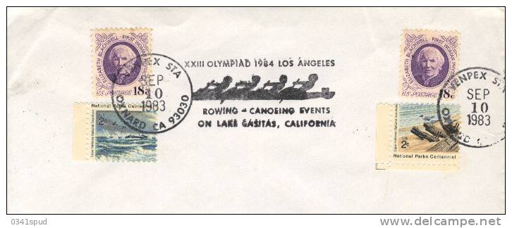 Jeux Olympiques1984  USA  Aviron Rowing Canottaggio  Sur Enveloppe - Summer 1984: Los Angeles