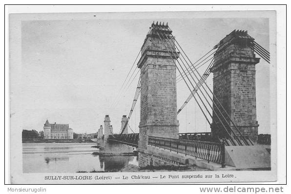 45 )FL) SULLY SUR LOIRE, Le Château, Le Pont Suspendu Sur La Loire, Lenormand Edit - Sully Sur Loire