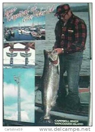 PESCA CANADA PESCE TROTA SALMERINO  PESCATORE FISHING CAMPBELL RIVER V1999 P4907 - Fishing