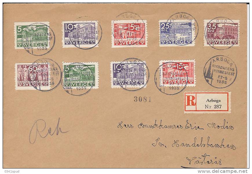 1935  Suéde Sweden  FDC  Riksdagen - Storia Postale