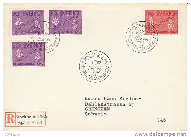 1962  Suéde Sweden  FDC Lokalbrevbaringe - Storia Postale
