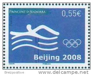 Andorre Français / French Andorra 2008 - Jeux Olympiques De Pékin, Natation / Beijing Olympic Games, Swimming - MNH - Zwemmen