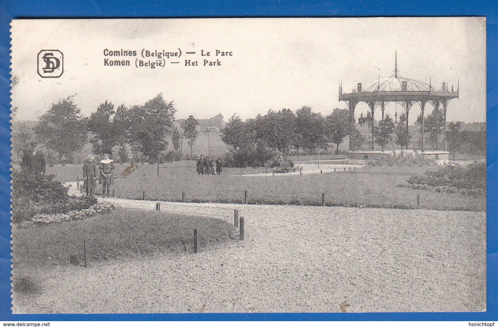 Belgien; Comines, Komen; Le Parc, Het Park; Feldpost 1916; Stempel Brandis - Comines-Warneton - Komen-Waasten