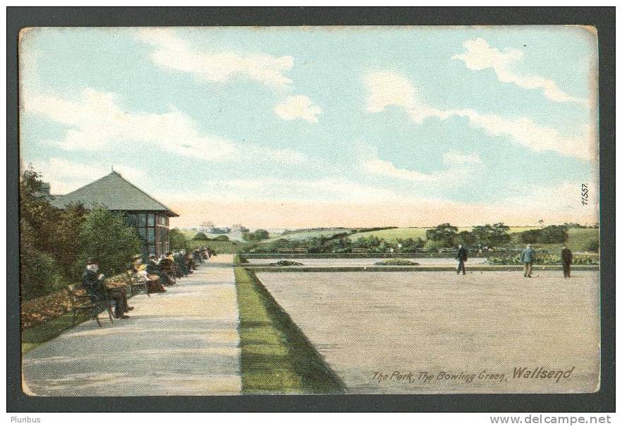 WALLSEND, THE PARK, THE BOWLING GREEN, VINTAGE COLOR POSTCARD - Other & Unclassified