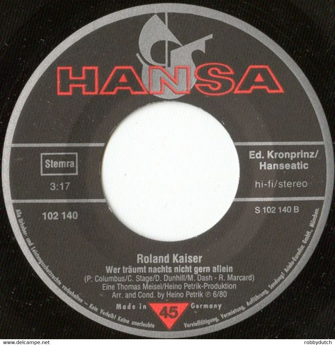 * 7" * ROLAND KAISER - SANTA MARIA (Holland 1980 Ex-!!!) - Otros - Canción Alemana