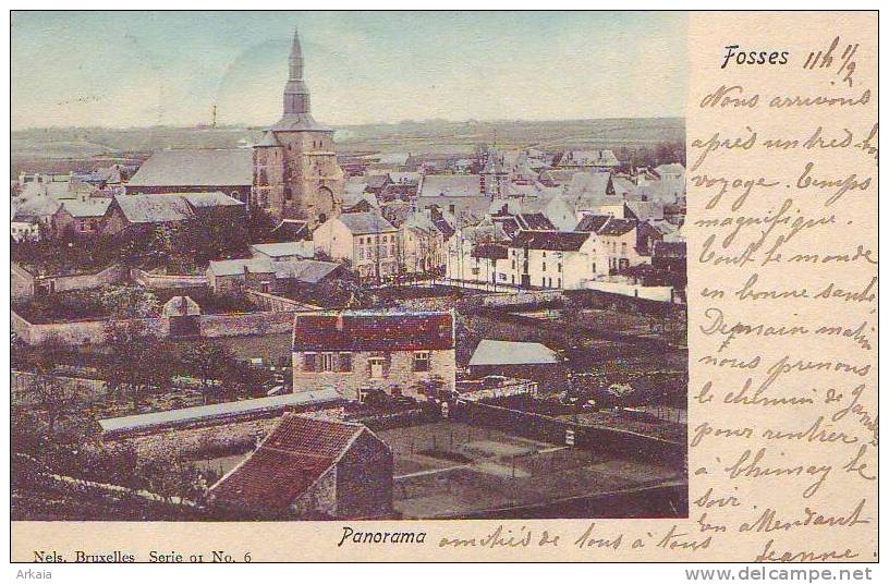 FOSSES = Panorama - Carte Couleur (Nels  Bxl  S.91  N° 6) 1903 - Fosses-la-Ville