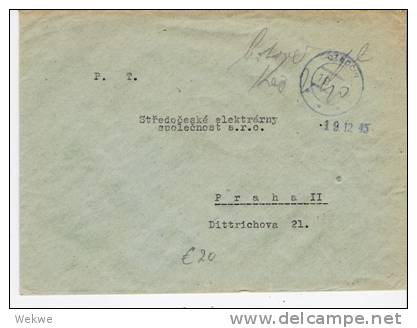 Tsc146/  CSSR - Stadt Otrocin Dienstbrief, Portofrei 1945 - Briefe U. Dokumente